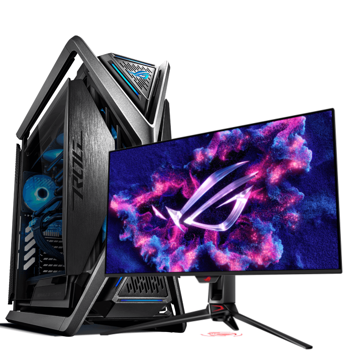 Asus High-end 8D Workstation, AMD Ryzen Threadripper PRO 7995WX 96 Cores 192 Threads, AMD RADEON PRO W7900 48 GB, 576GB DDR5 RAM 5600MHz, 4TB SSD Gen 4 + 22TB HDD, 1600W Platinum, 360mm Liquid Cooler, With 4K PG32UCDM Monitor - product view 3 of 3