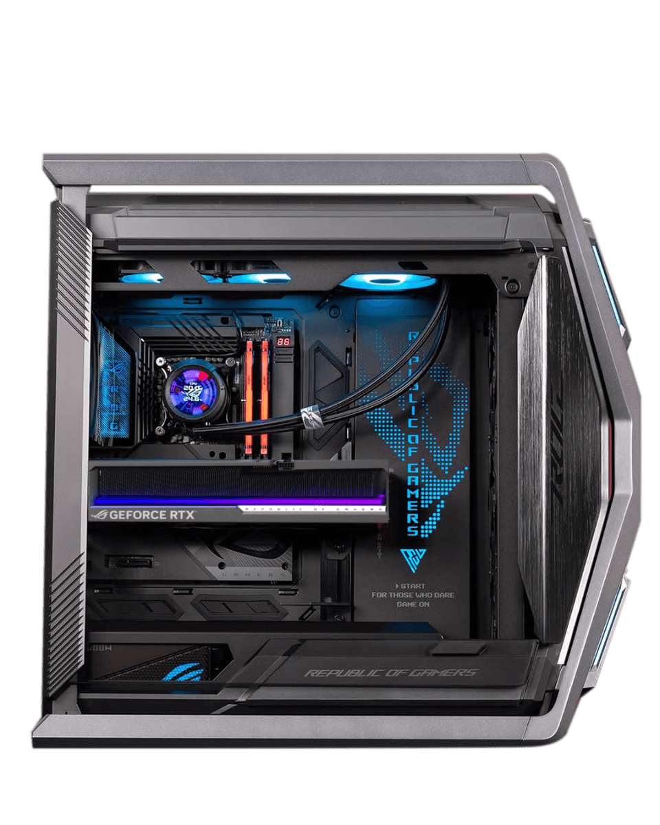 Asus AMD 9950X3D x 5090 Astral Gaming & Creator PC, AMD Ryzen 9 9950X3D, ROG ASTRAL 5090 32GB GDDR7 OC, 64GB (2x32) 6000MTs CL30, 990 PRO 4TB NVMe, 1600W, Win 11 Pro, WiFi 7 - product view 2 of 2