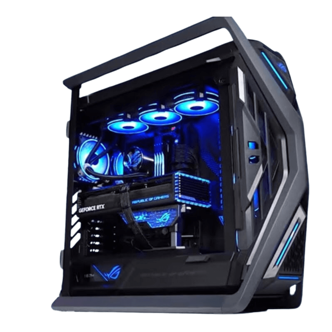 Asus ASUS Powered Intel Ultra 9 X 4090 High-End Gaming PC, Core Ultra 9 285K, RTX 4090 24GB OC, RTX 4090 O24GB OC, 96GB (2x48GB) DDR5 6400MTs, 4TB NVMe, 1600W, AIO Liquid Cooling - product view 1 of 1