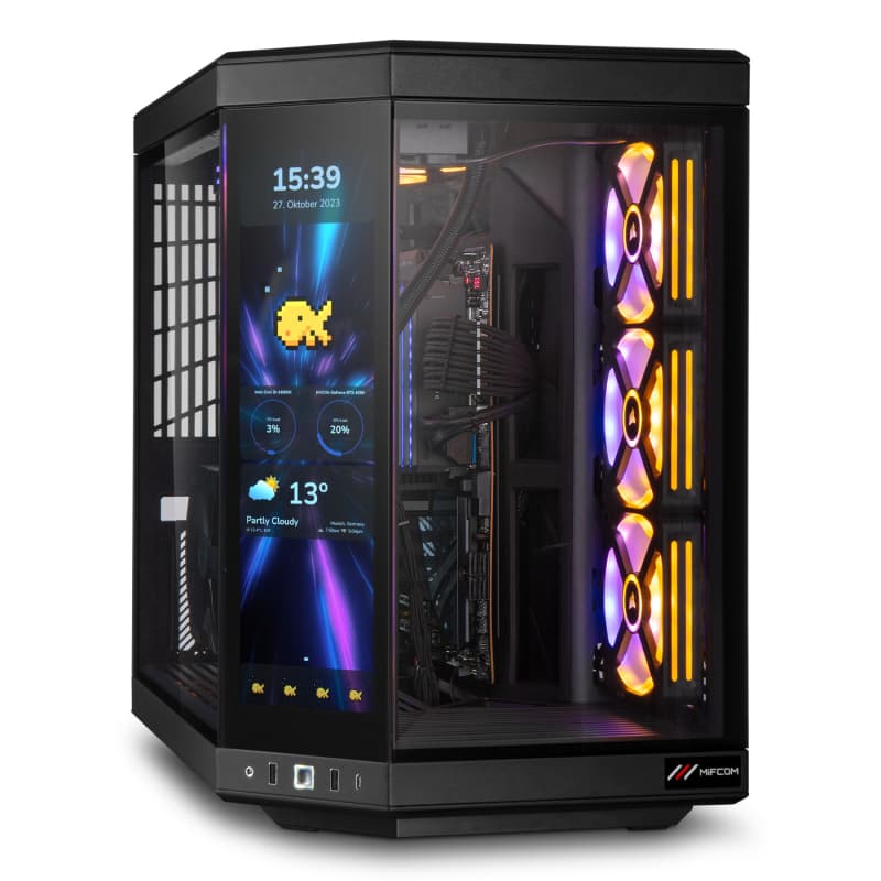Nanotech Nanotech HYTE Y70 Touch Premium Gaming PC: Core 14th Gen i9-14900KS, RTX 4090 24G GAMING OC, 64GB (2x32GB) DDR5 DRAM 6400MT/s, 4TB PCIe NVMe 4.0, 1300w 80 Plus Platinum, 360 AIO Liquid CPU Cooler, WiFi+BT, 1 Year Warranty - product view 3 of 4