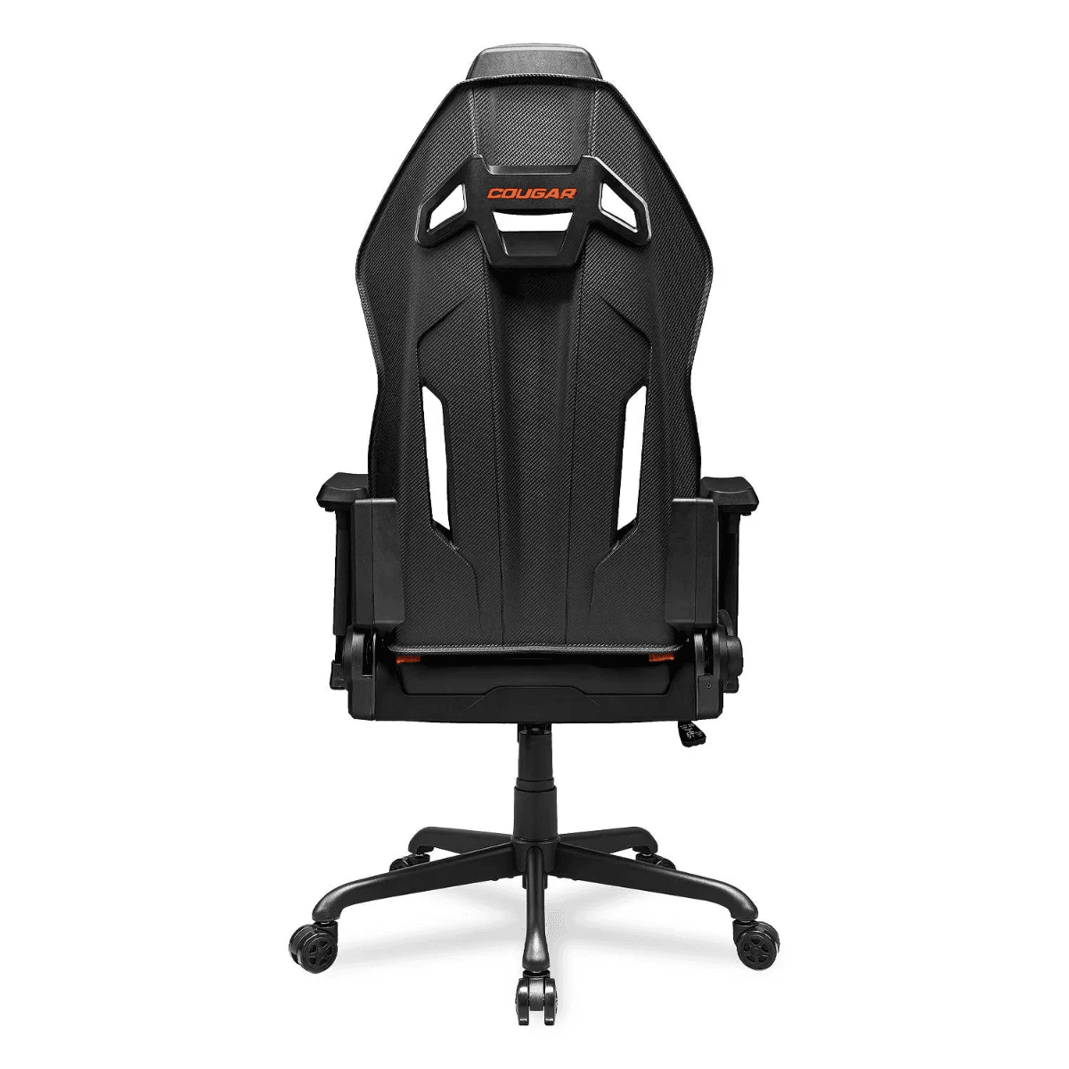 Cougar Cougar Hotrod Multi-zone Backrest Anchored Gaming Chair, Hyper-dura Leatherette, 3D Adjustable Armrest, Class 4 Gas Lift, 150º Reclining, 5-Star Steel Base, 2.4" Wheels, Orange-Black | 3MARXORB.0001 - product view 3 of 4