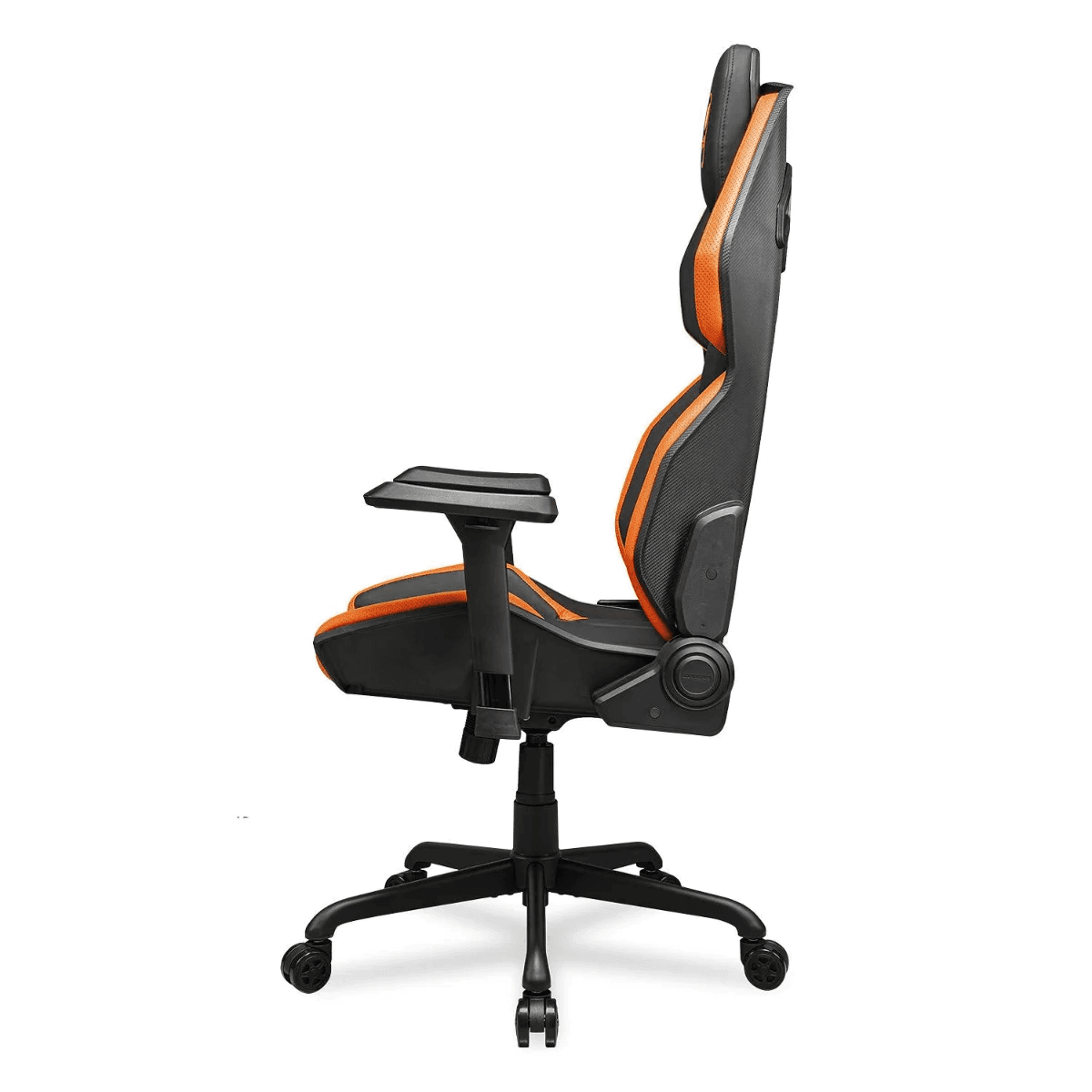 Cougar Cougar Hotrod Multi-zone Backrest Anchored Gaming Chair, Hyper-dura Leatherette, 3D Adjustable Armrest, Class 4 Gas Lift, 150º Reclining, 5-Star Steel Base, 2.4" Wheels, Orange-Black | 3MARXORB.0001 - product view 2 of 4
