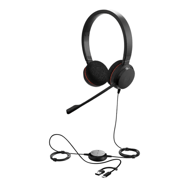 Jabra Jabra Evolve 20 USB-C/A MS Stereo Professional Headset, Call control unit for managing calls easily, Flexible connectivity via USBC/A | 4999-823-169 - product view 2 of 2