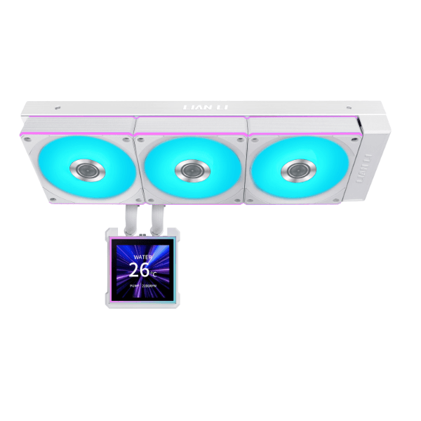LIAN LI Lian Li HydroShift II LCD-S 360CL White AIO Liquid Cooler, 3.4" IPS LCD, Wireless Aesthetic, 3200 RPM Pump | G89.GHS2LCDS36CW.00 - product view 2 of 3