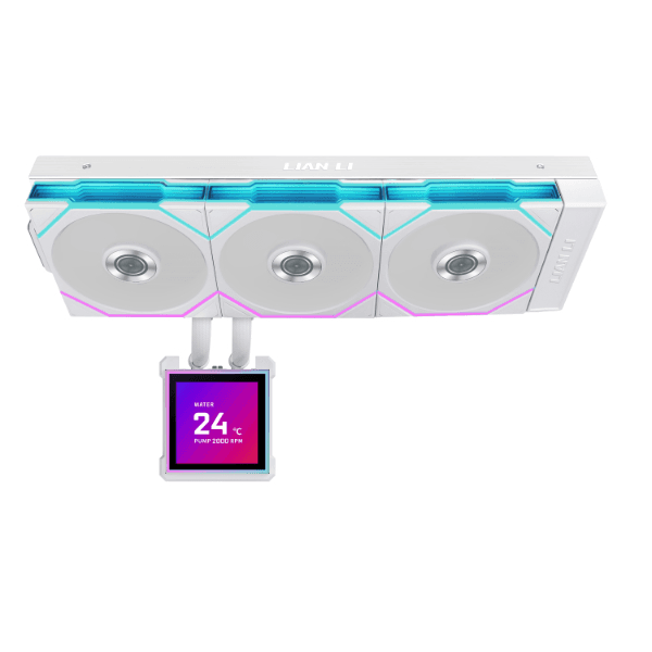 LIAN LI Lian Li HydroShift II LCD-S 360TL White AIO Liquid Cooler, 3.4" IPS LCD, Wireless Aesthetic, 3200 RPM Pump | G89.GHS2LCDS36TW.00 - product view 2 of 3
