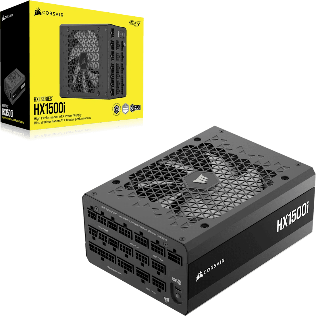 Corsair Corsair HX1500i Fully Modular Ultra-Low Noise Platinum ATX 1500 Watt PC Power Supply | CP-9020309-UK - product view 1 of 4
