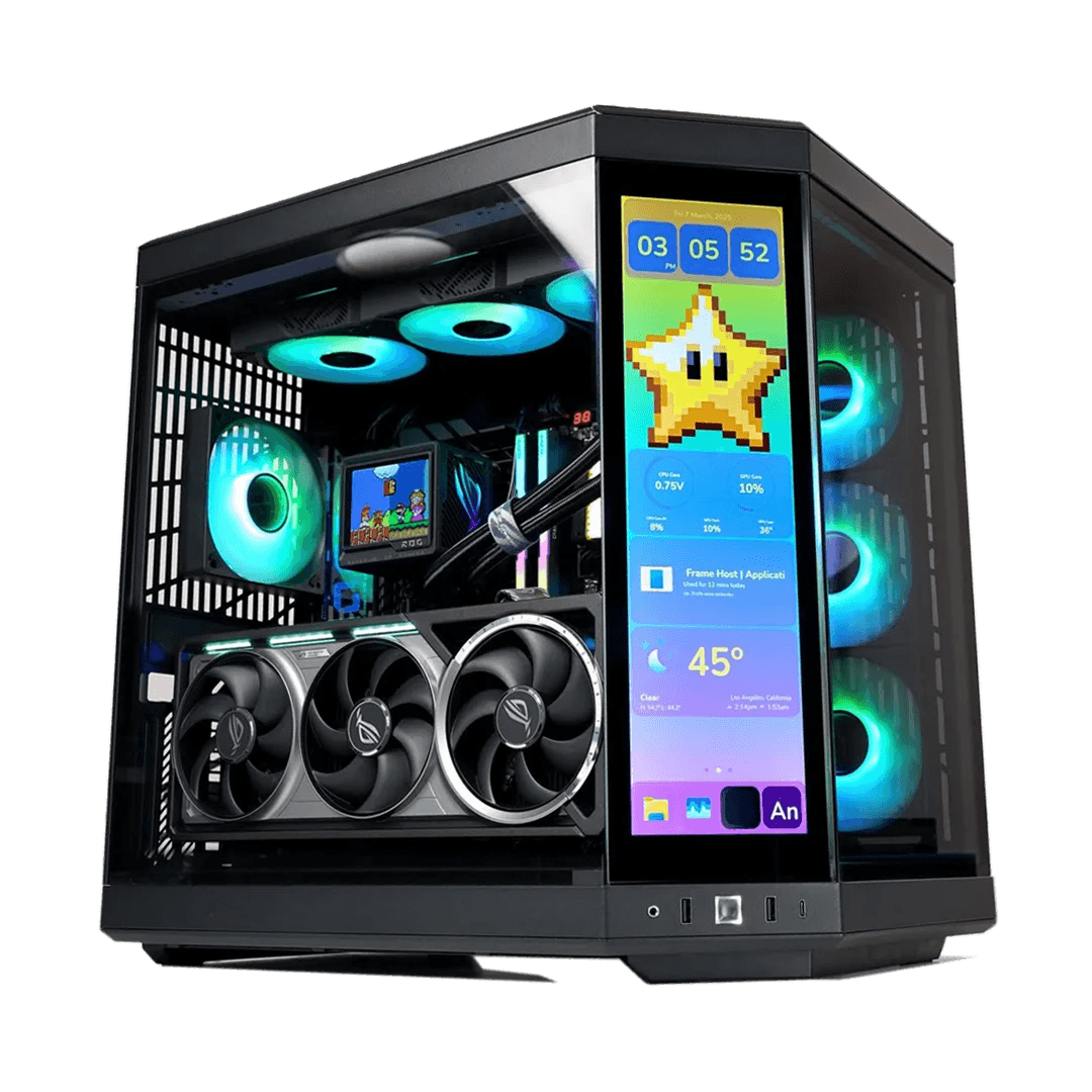 High-End Gaming PC Powered By ASUS: Intel Core Ultra 9 285K + ASUS ROG ASTRAL LC RTX 5090 OC 32GB GDDR7, 32GB DDR5 6000MHz RGB, 1TB NVMe SSD, 360mm ROG Ryujin III LCD AIO, 1200W Platinum ATX 3.1 PSU, WiFi 7, HYTE Y70 Touch Infinite Case - product view 1 of 1