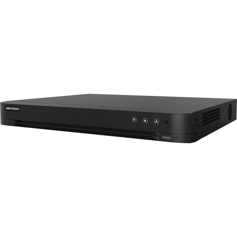 HIKVISION  Hikvision 16-ch 1080p 1U H.265 AcuSense DVR, Up to 1080p @ 15 fps Encoding, 32 Kbps to 6 Mbps Video Bitrate, Up to 8 Network Cameras, H.265 Pro+ Compression Technology, Black | iDS-7216HQHI-M2/S - product view 1 of 1