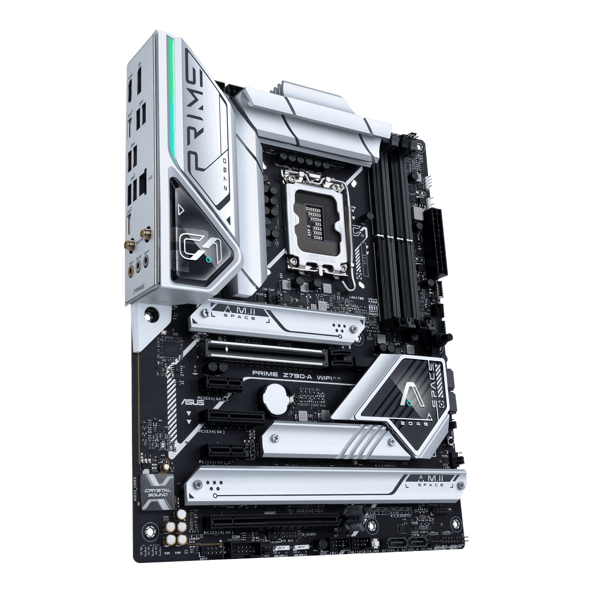 Asus Asus Prime Z790-A Wifi 6E ATX Motherboard, Socket Intel LGA1700, Z790 Chipset, PCIe 5.0, 128GB DDR5 Max Memory, 4x M.2 Slots, Intel 2.5 Gb LAN, USB 3.2, Aura Sync RGB Lighting | 90MB1CS0-M0EAY0 - product view 2 of 7