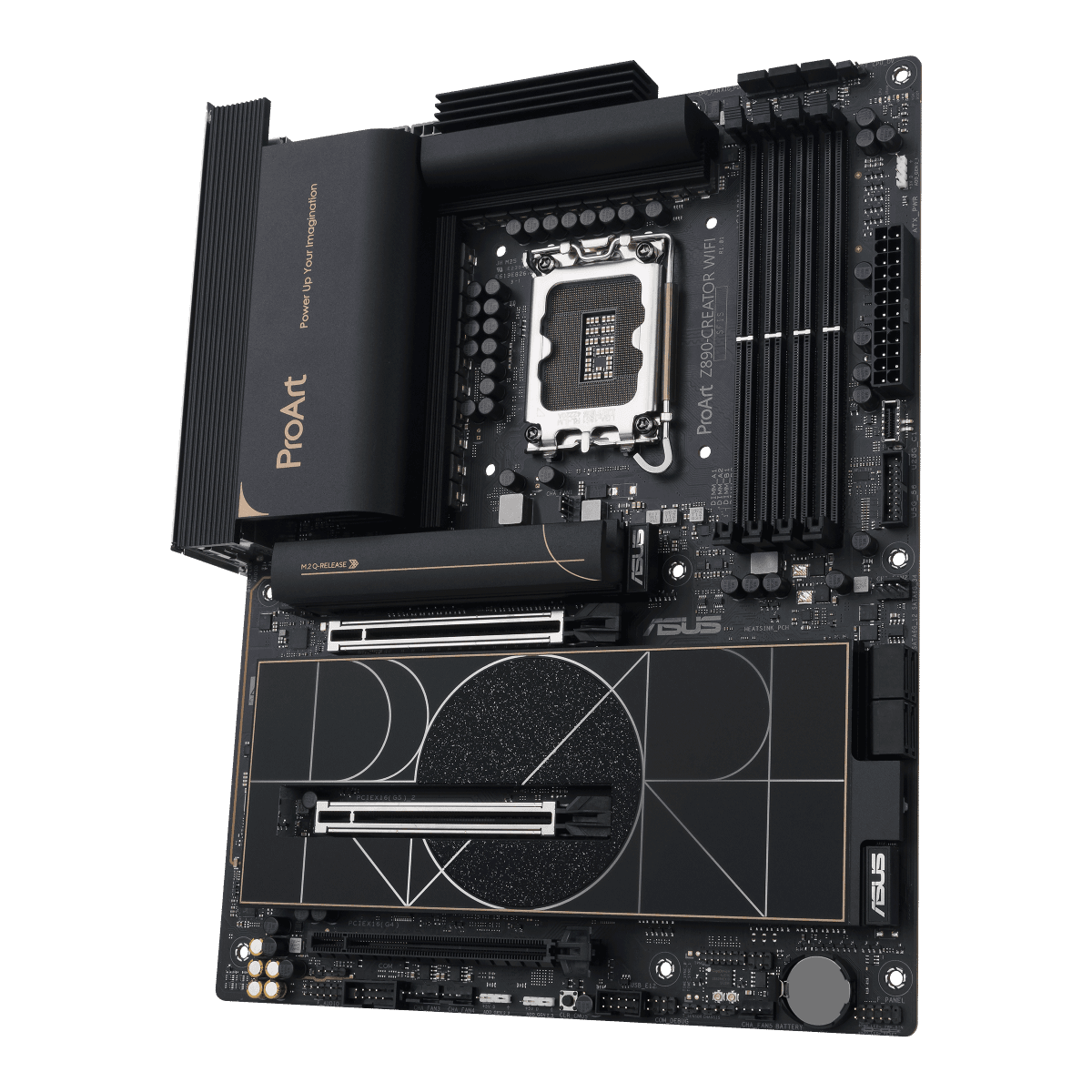 Asus Asus PROART Z890-CREATOR WIFI Intel Z890 LGA1851 ATX Content Creation motherboard, PCIe 5.0, DDR5 slots, 2x USB4® ports, 10G & 2.5G Ethernet, WiFi 7, 5x M.2 slots, USB 20Gpbs front-panel header | 90MB1JD0-M0EAY0 - product view 2 of 6