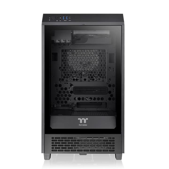 Thermaltake The Tower 200 Mini Computer Case, SPCC+Tempered Glass Material, Supports Up to 280mm Radiator, Up to 4 Fans Support, Removable Dust Filter-Black - product view 3 of 6