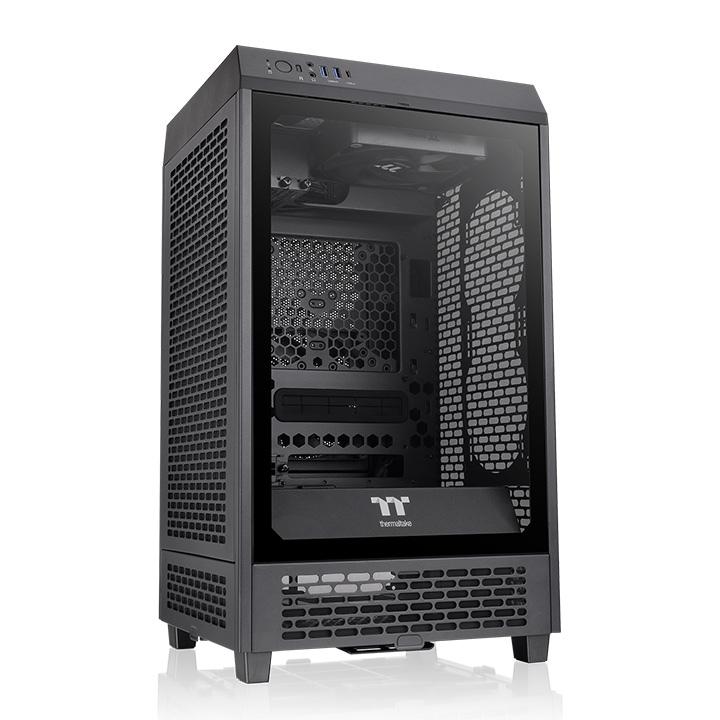 Thermaltake The Tower 200 Mini Computer Case, SPCC+Tempered Glass Material, Supports Up to 280mm Radiator, Up to 4 Fans Support, Removable Dust Filter-Black – Buy Online