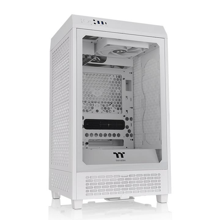 Thermaltake The Tower 200 Mini Computer Case, SPCC+Tempered Glass Material, Supports Up to 280mm Radiator, Up to 4 Fans Support, Removable Dust Filter-White – Buy Online