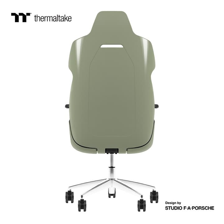 Thermaltake Argent E700 Real Leather Gaming Chair, Design by Studio F. A. Porsche, 4D Adjustable Armrests, Wire-Control Mechanism, 4 Gas Lift-Matcha Green - product view 3 of 6