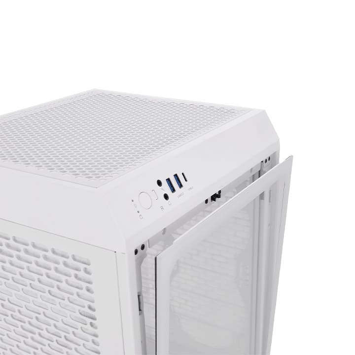 Thermaltake Thermaltake The Tower 200 Mini Computer Case, SPCC+Tempered Glass Material, Supports Up to 280mm Radiator, Up to 4 Fans Support, Removable Dust Filter-White - product view 3 of 6