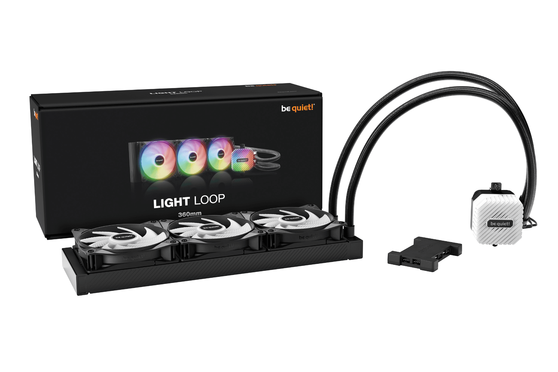 be quiet LIGHT LOOP 360mm Black  All-in-One Liquid Cooling, 3x Light Wings LX PWM Fans, ARGB Cooling Block, 2900 Pump speed (rpm) | BW022 – Buy Online