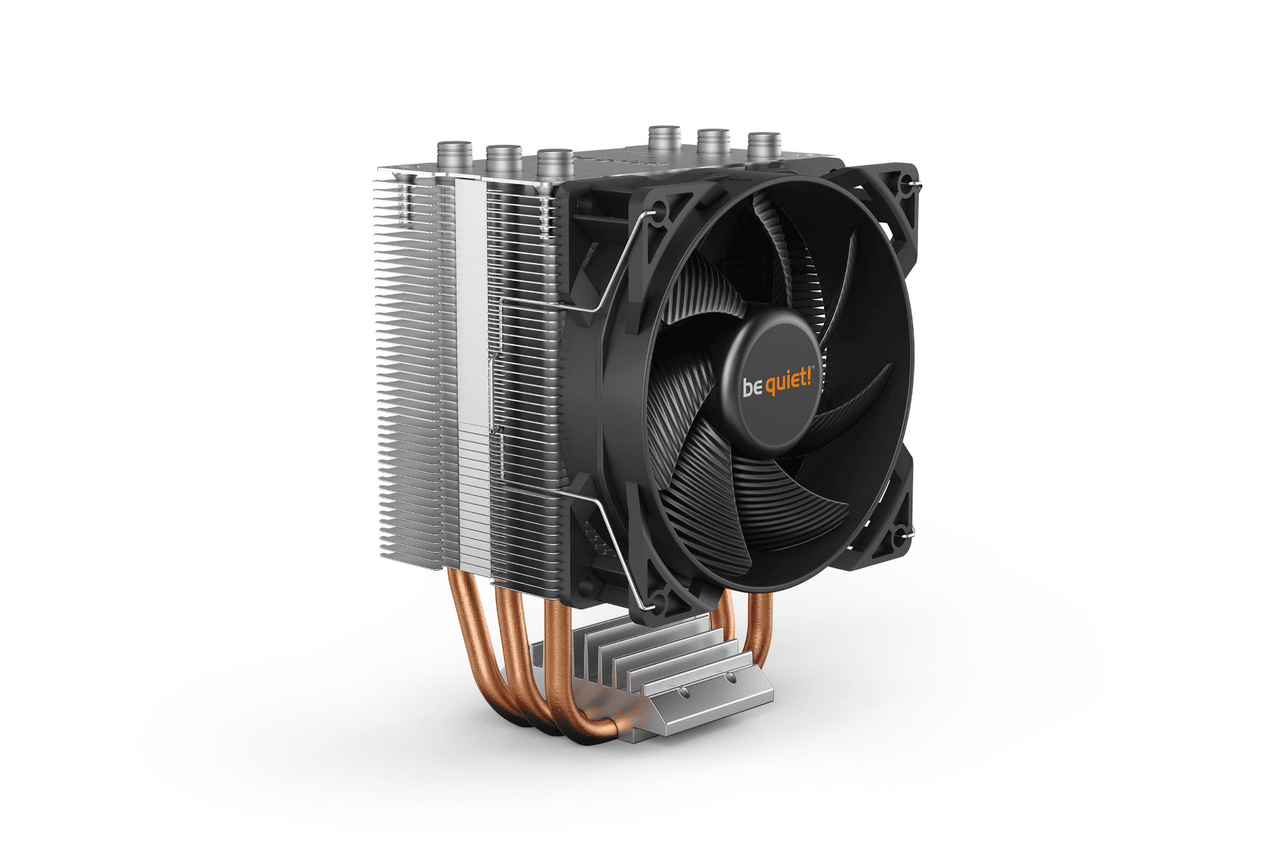 Be quiet! Be Quiet! Pure Rock Slim 2 CPU Cooler, Pure Wings 2 92mm PWM Fan, 2000 RPM Fan Speed, 34.9 CFM Fan Airflow, Aluminum / Copper Base Material, 4-Pole Fan Motor Technology, Black | BK030 - product view 3 of 5