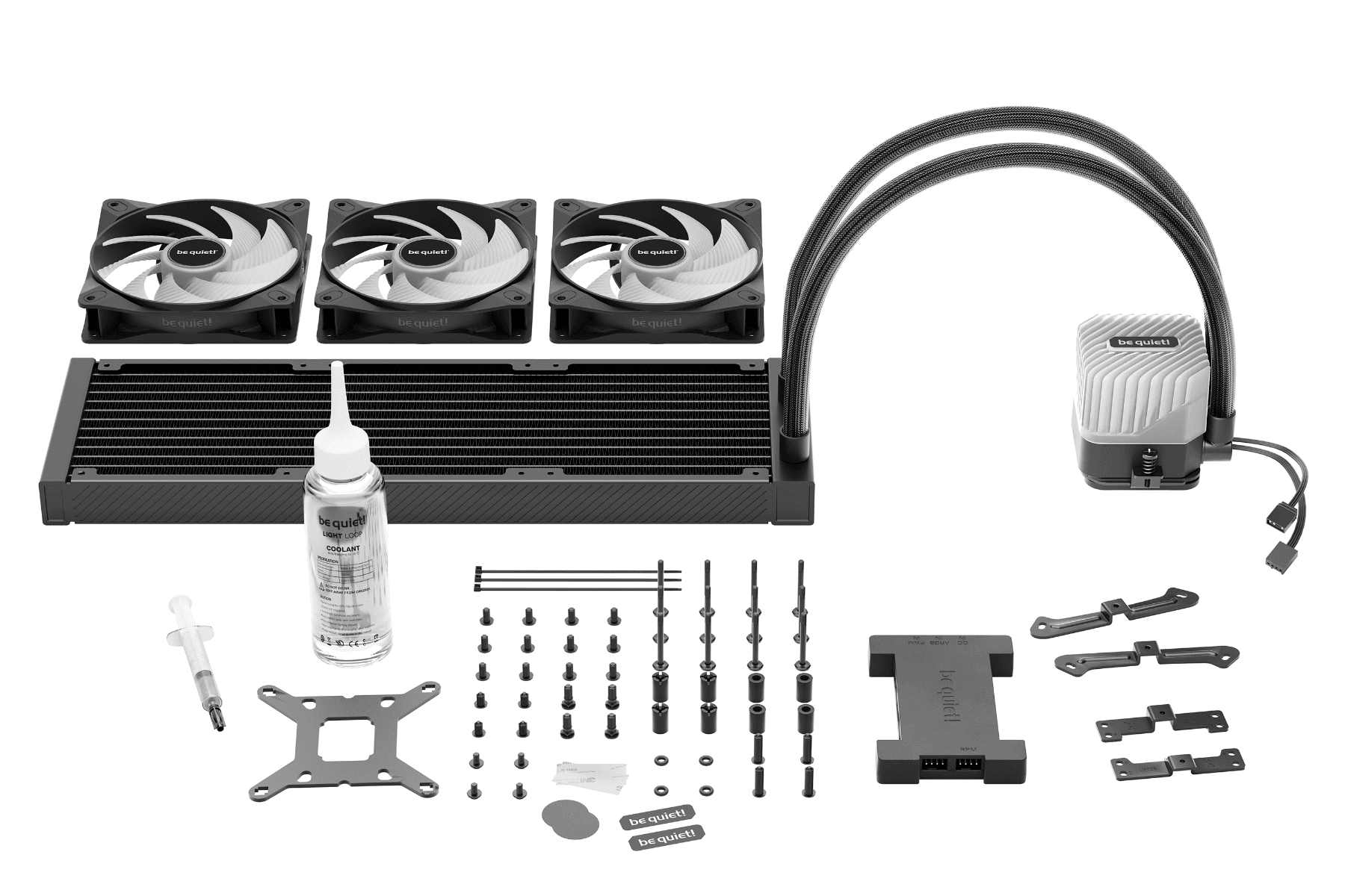 Be quiet! be quiet LIGHT LOOP 360mm Black  All-in-One Liquid Cooling, 3x Light Wings LX PWM Fans, ARGB Cooling Block, 2900 Pump speed (rpm) | BW022 - product view 3 of 7