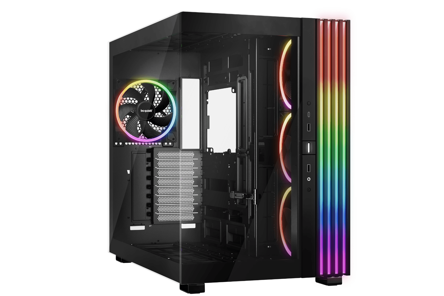 Be quiet! Be Quiet! Light Base 900 FX E-ATX Full Tower Computer Case, 4x Light Wings 140mm Pre-Installed Fan, Up to 420mm Radiator & 10x Fan Max Support, Fully Windowed Front & Side Panel, Black | BGW71 - product view 3 of 9