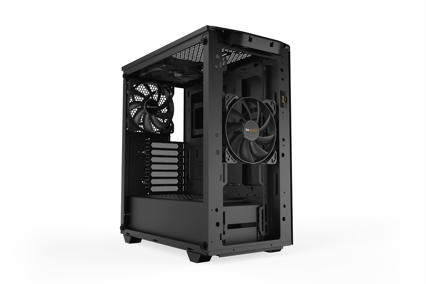 be quiet! Pure Base 500DX ATX Mid Tower PC Case, Tempered Glass Window, High Airflow, ARGB LEDs , 3 Pre-Installed Pure Wings 2 Fans, Up to 360mm Radaitor Support, USB 3.2 Gen. 2 Type C, Black | BGW37 - product view 3 of 7