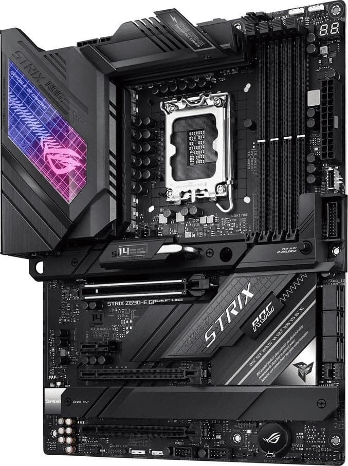 Asus Rog Strix Z690-E Gaming WiFi Intel LGA 1700 ATX Motherboard, 18+1 Power Stages, DDR5, PCIe 5.0, M.2 Combo-Sink, WiFi 6E, 2.5 GB Ethernet, Five M.2, Aura Sync | 90MB18J0-M0EAY0 - product view 3 of 5