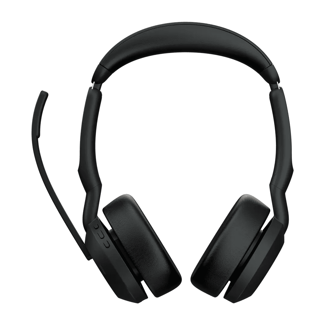 Jabra Evolve2 55 Link380a USB-A MS Stereo Wireless Headset, 28mm Driver Size, Active Noise Cancellation, Built-In Microphone, Up to 18 Hours of Battery Life, USB-A Dongle, Black | 25599-999-999