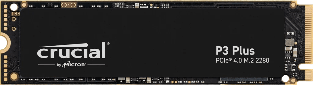 Crucial 1 TB P3 Plus NVMe PCIe 4.0 M.2 Internal SSD, Up to 5000MB MB/s Sequential Read & Up to 3600MB/s Sequential Write Speeds, Micron 3D NAND, 1.5H Hour MTBF, SMART & TRIM Support | CT1000P3PSSD8