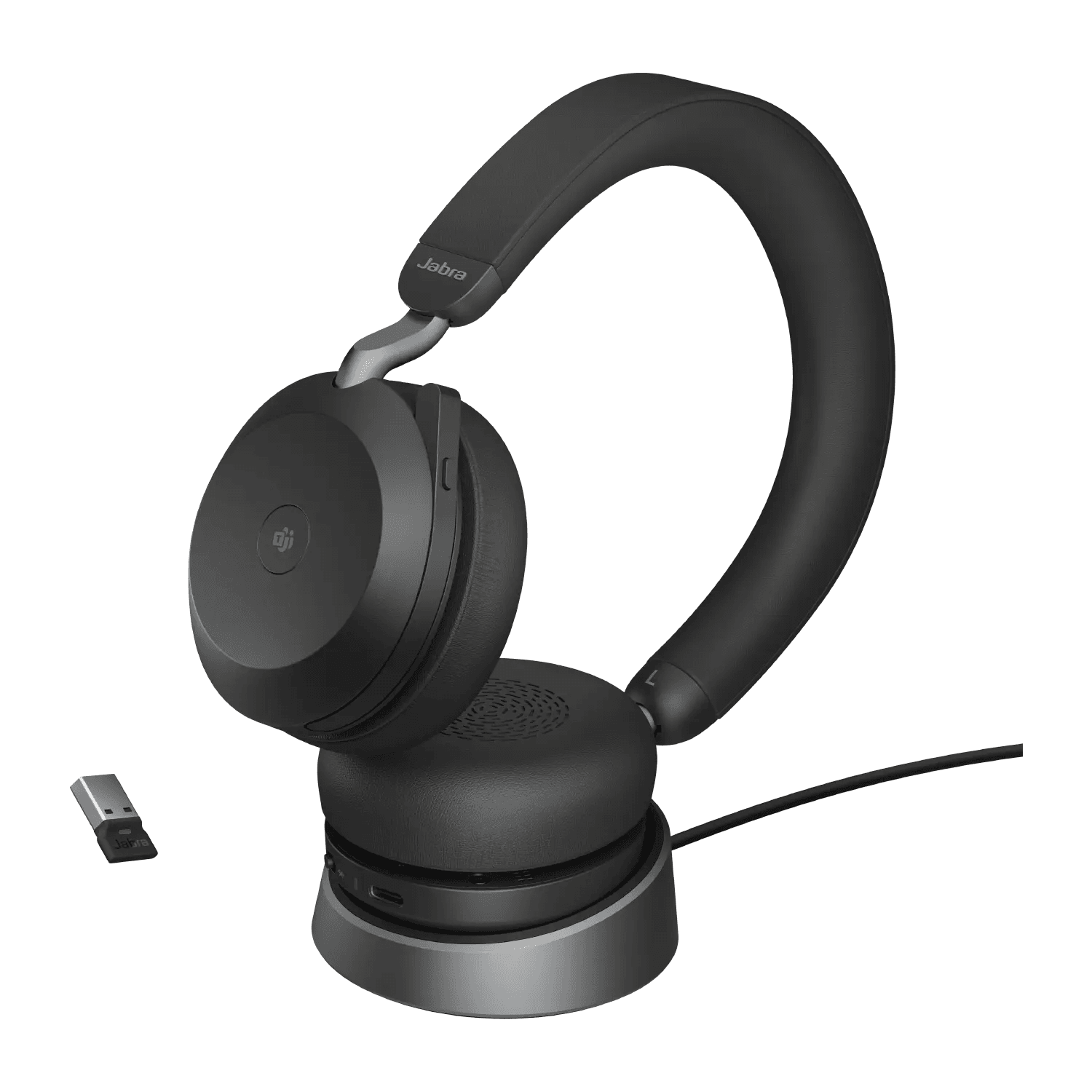 Jabra Evolve2 75 MS Stereo USB-A Headset, Up to 100 Feet Wireless Range, Link 380a MS Stereo, 40mm Drivers, BT, With Charging Stand, Black | 27599-999-989 – Buy Online