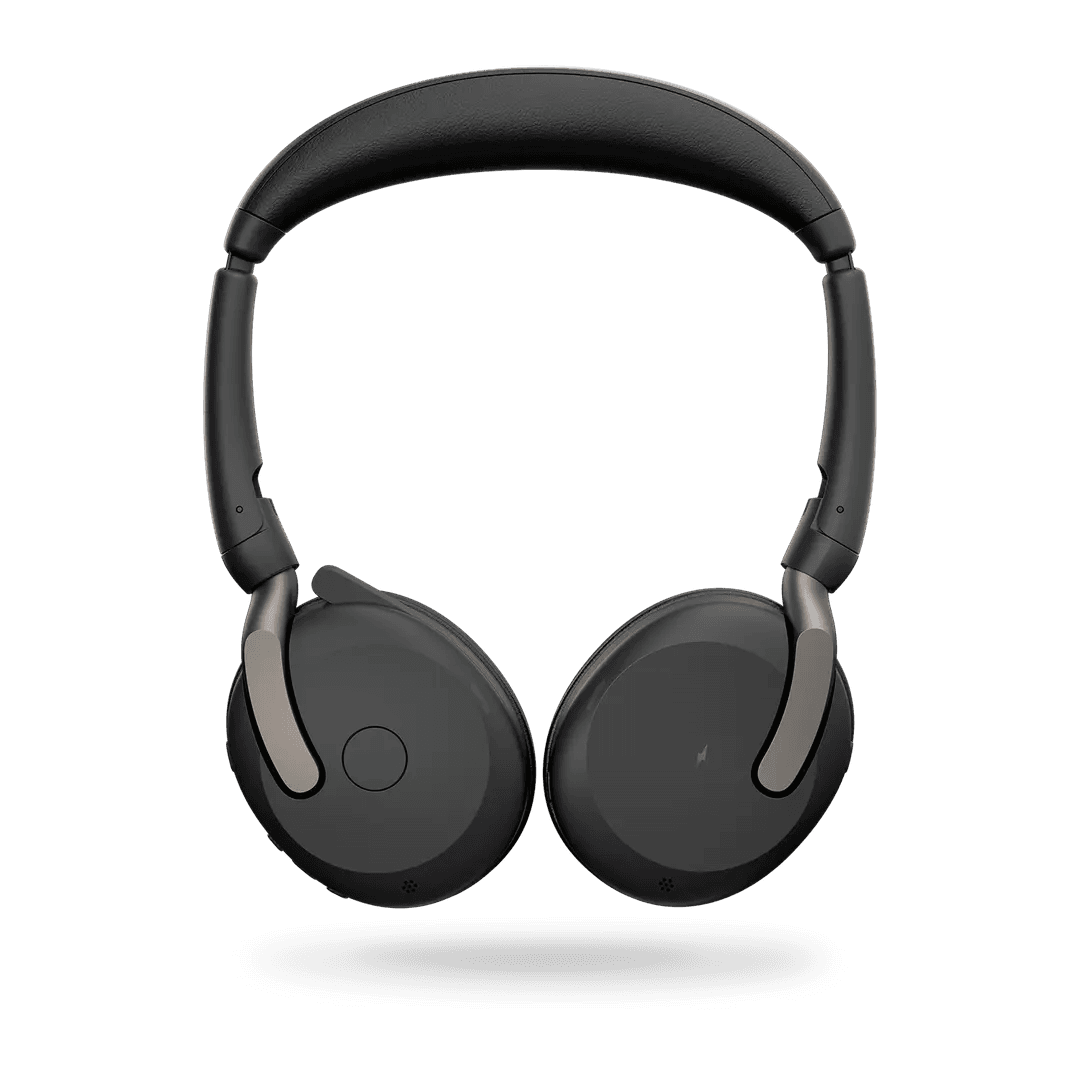 Jabra Jabra Evolve2 65 Flex UC Stereo Wireless Headset, USB-A, Bluetooth, Hybrid Active Noise Cancellation (ANC), Foldable Design, 360° Busylight, Dual Microphones, Black | 26699-989-999 - product view 2 of 4