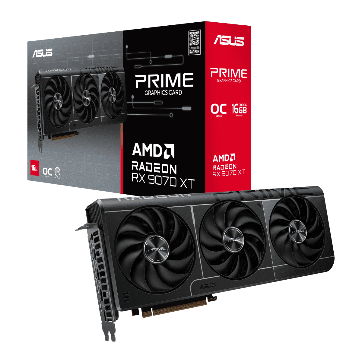 Asus ASUS PRIME RX9070 XT 16GB AMD Radeon OC Edition Graphics Card, ASUS TUF Gaming X870-PLUS WIFI AM5 Motherboard, PC Upgrade Bundle, Black - product view 2 of 3
