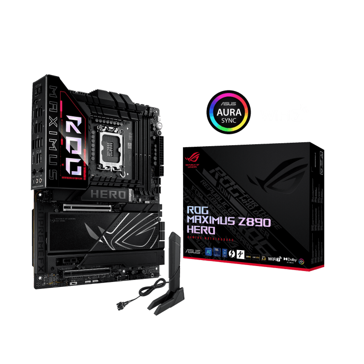 Asus ASUS ROG Maximus Z890 Hero Intel Ultra LGA 1851 Motherboard, ROG Ryuo IV SLC 360 ARGB Liquid Cooler, 6.67 Inch AMOLED Screen, PC Upgrade Bundle - product view 2 of 3