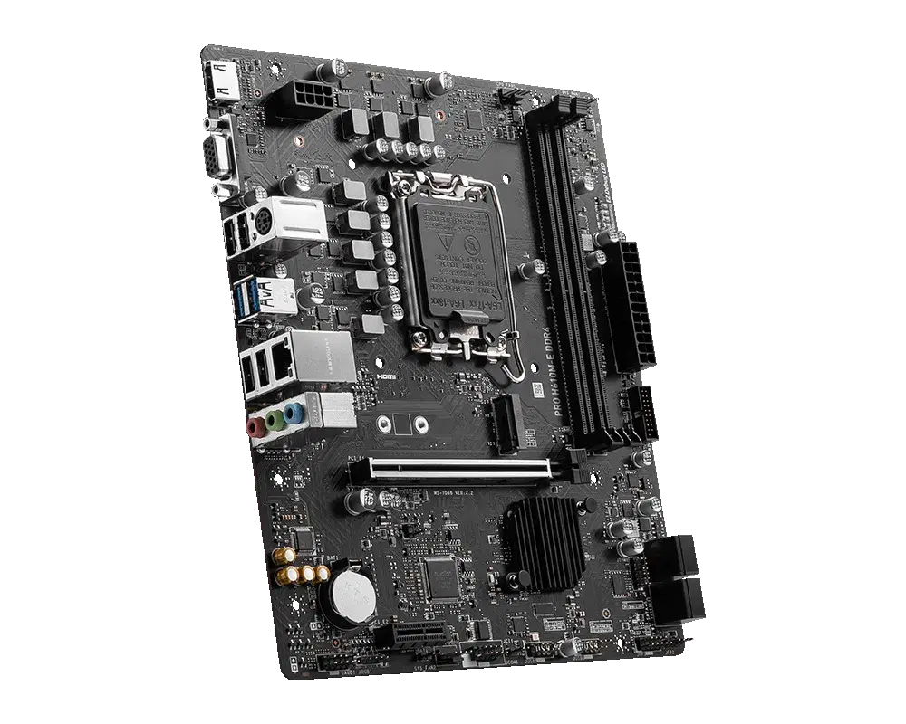 MSI MSI PRO H610M-E DDR4 Motherboard, Intel 12th/13th/14th Gen, LGA 1700, PCIe 4.0, Micro-ATX | 911-7D48-012 - product view 3 of 5