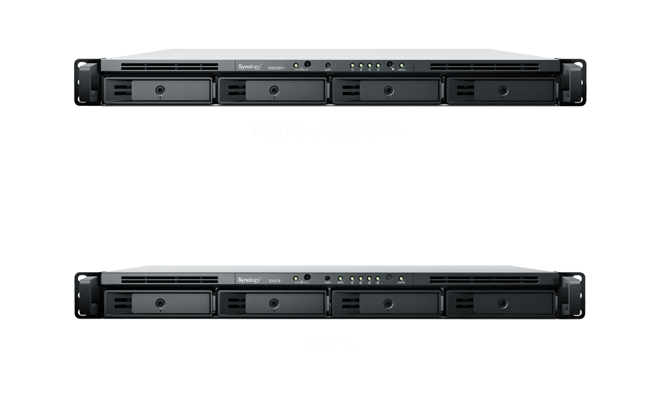 Synology Synology 4bay NAS RackStation (Diskless), 2 GB DDR4 non-ECC, Intel Atom C3538 CPU, Dual Power Supply | RS820RP+ - product view 2 of 3