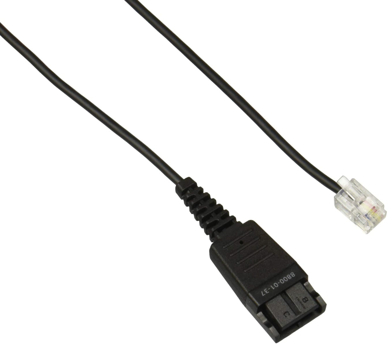 Jabra Quick Disconnect (QD) to Modular (RJ) Coiled Bottom Cord | 8800-01-37