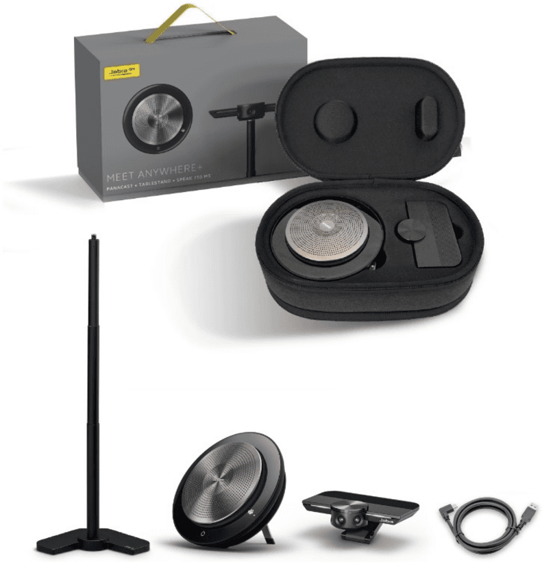 Jabra Jabra PanaCast Meet Anywhere+ Video Conference Bundle Conference Room Camera with 180 Panoramic-4K View Jabra Speak 750 Conference Speakerphone, MS Teams Certified, USB Cable, Table Stand, Case.  8403-129 - product view 3 of 7