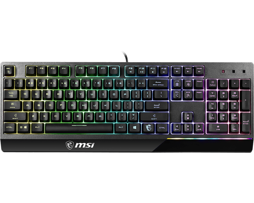 MSI MSI VIGOR GK30 Gaming Wired Keyboard, Solid Base With Mechanical-Like Switches, Plunger Switches, USB 2.0, Stunning RGB lighting, Water repellent keyboard design, Arabic&English Lay Out  | S11-04AR212-CLA - product view 2 of 5
