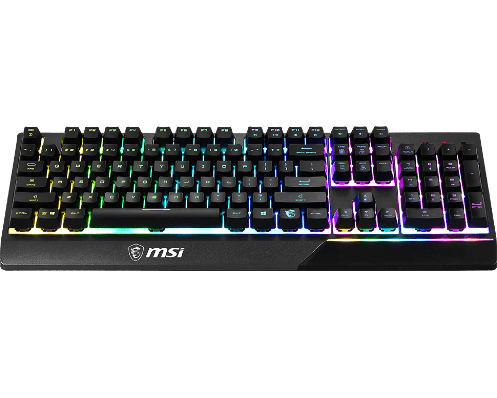 MSI VIGOR GK30 Gaming Wired Keyboard, Solid Base With Mechanical-Like Switches, Plunger Switches, USB 2.0, Stunning RGB lighting, Water repellent keyboard design, Arabic&English Lay Out  | S11-04AR212-CLA – Buy Online