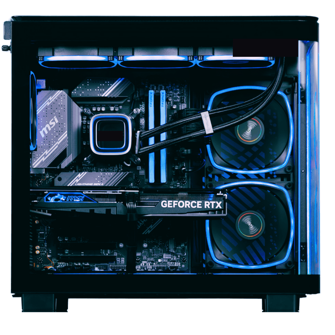 AMD AMD Ryzen 7 9800X3D Gaming PC, Ryzen 7 9800X3D, 8 Cores, 16 Threads, 3X RTX 4080 Super 16GB OC, 32GB (2x16GB) 6400MTs AMD EXPO, 2TB 990 Pro, 850W, AIO Cooler - product view 2 of 2