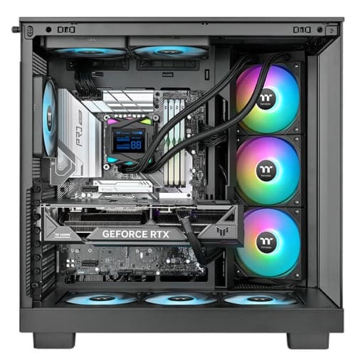 Thermaltake Thermaltake LA360-S ARGB Sync AIO Liquid Cooler, RGB Water Block with 2.4??? LCD, 2x 120mm ARGB fans, 79.3 CFM (one fan) Air Flow, PWM 600~2500 R.P.M Static Pressure, Black | CL-W462-PL12SW-A - product view 2 of 6