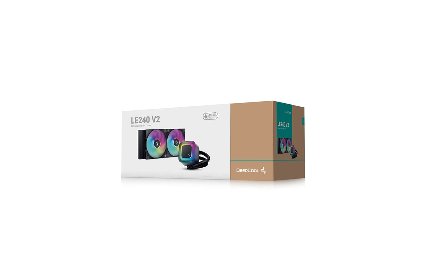 DEEPCOOL DeepCool LE240 V2 AIO ARGB Liquid CPU Cooler, 240mm Radiator, up to 3400 RPM, Hydro Bearing Type, Anti-Leak Technology, Black | R-LE240-BKAMMC-G-2 - product view 2 of 6