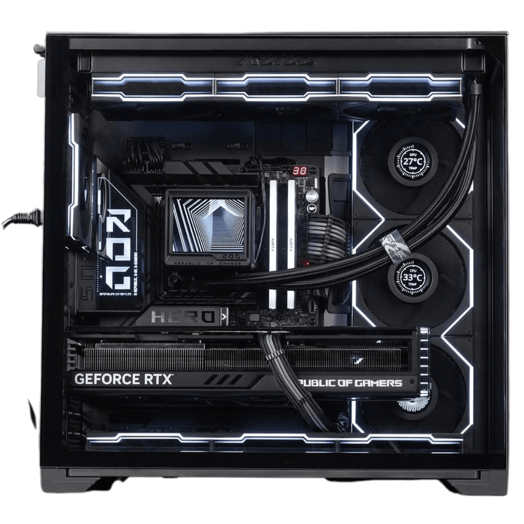 LIAN LI Extreme Compact Gaming PC, Core Ultra 7 265KF, RTX 4080 Super 16GB OC, 64GB (2x32GB) 6000MTs, 990 PRO 4TB NVMe, 1000W, Extreme AIO Cooler - product view 3 of 6