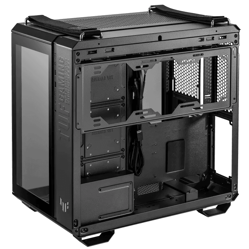 Asus ASUS TUF Gaming GT502 Black ATX Mid-Tower Computer Case with Front Panel RGB Button, USB 3.2 Type-C and 2x USB 3.0 Ports, 2- way Graphic Card Mounting Orientation Compatible, 360mm and 280mm Radiator | 90DC0090-BC9000 - product view 1 of 11