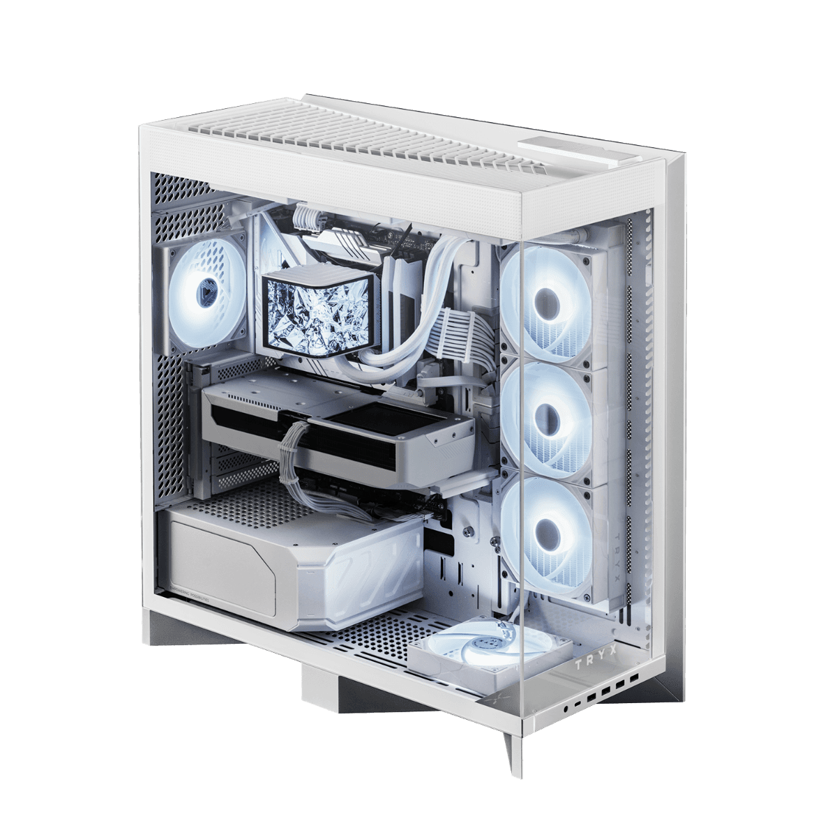 TRYX LUCA L70 White Mid-tower E-ATX PC Case, 4mm Tempered Glass, Upto 8x 120mm Fans, Support ATX BTF motherboards, Includes Vertical GPU Bracket, White | C-L700N-NN0H-G0W – Buy Online