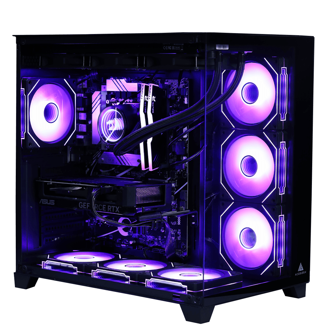Nanotech Mercury Gaming PC - Ryzen 7 7800X3D, RTX 4060 8GB, 64GB (2x32) DDR5 4800Mhz RAM, 750W PSU, B760 Motherboard, W11 Pro - product view 3 of 6