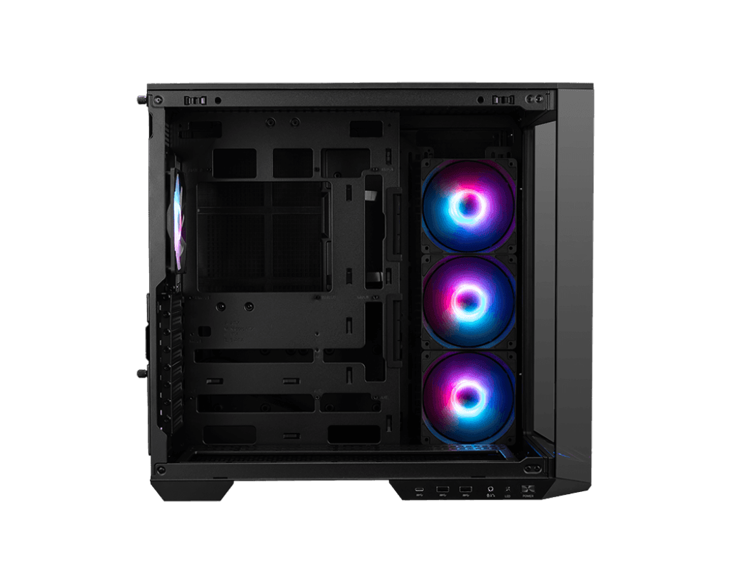 MSI MSI MAG PANO 100R PZ  Mid Tower ATX Case, 4x ARGB Fans, Fan control Board, Tempered Glass, Suppors ATX Back-connect MOBO, Black | 306-7G26R21-HH - product view 1 of 6