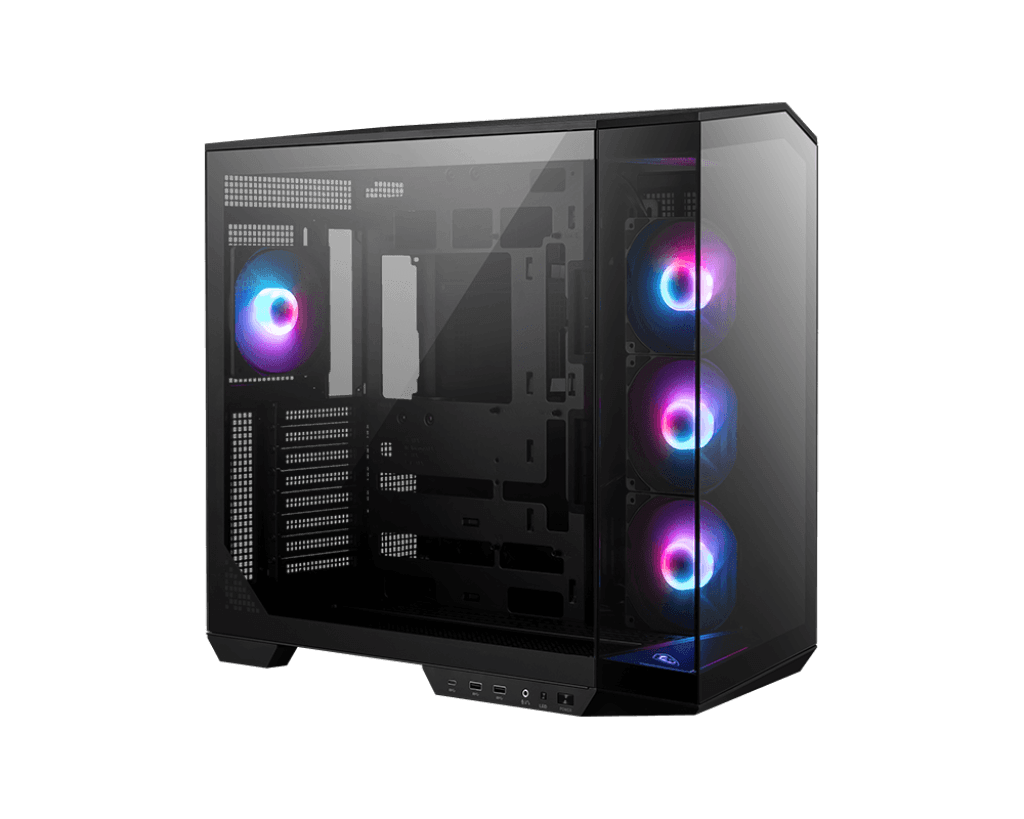 MSI MSI MAG PANO 100R PZ  Mid Tower ATX Case, 4x ARGB Fans, Fan control Board, Tempered Glass, Suppors ATX Back-connect MOBO, Black | 306-7G26R21-HH - product view 2 of 6
