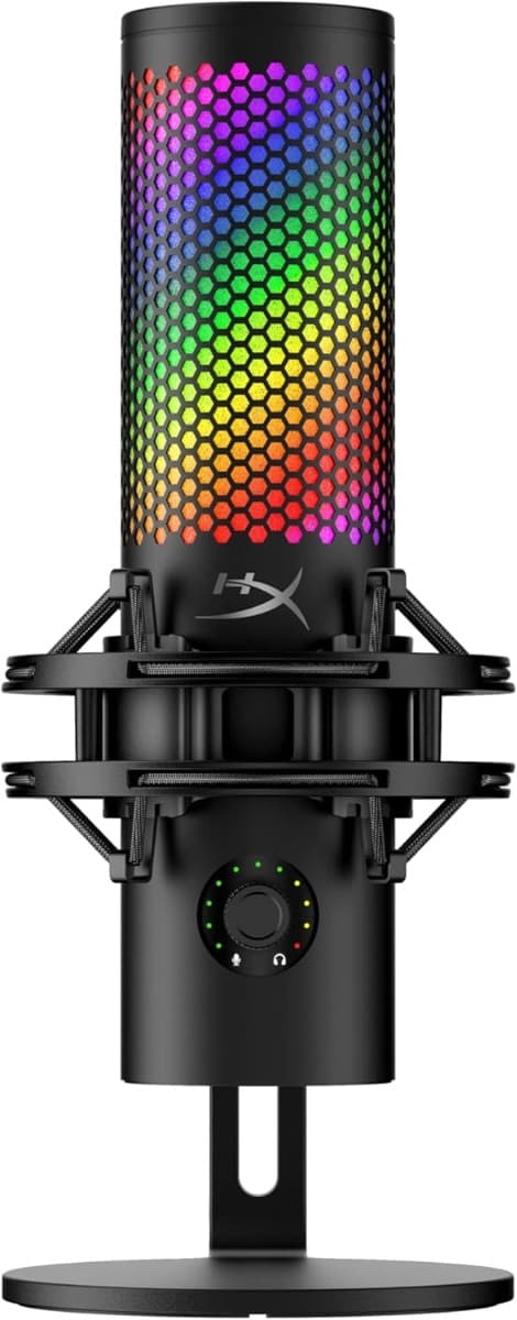 HyperX HyperX QuadCast 2 S USB Microphone, with RGB Lighting, Streaming and Podcasting, with On-Board Controls, LED Lighting, Removable Shock Mount, PC, Mac, USB-C - Black | 9A273AA - product view 2 of 10