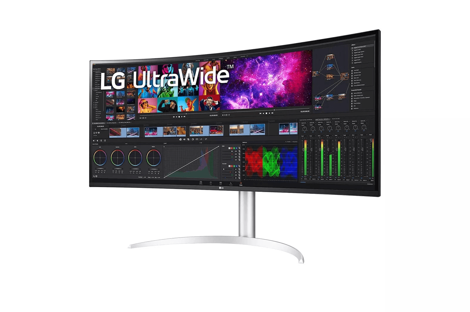 LG LG 40WP95C-W 40'' Curved UltraWide WUHD 5K2K Nano IPS Monitor, With Thunderbolt 4 Connectivity, 72Hz Refresh Rate, 5ms Response Time, DCI-P3 98% Color Gamut, AMD FreeSync, HDR 10, Silver | 40WP95C-W - product view 2 of 5