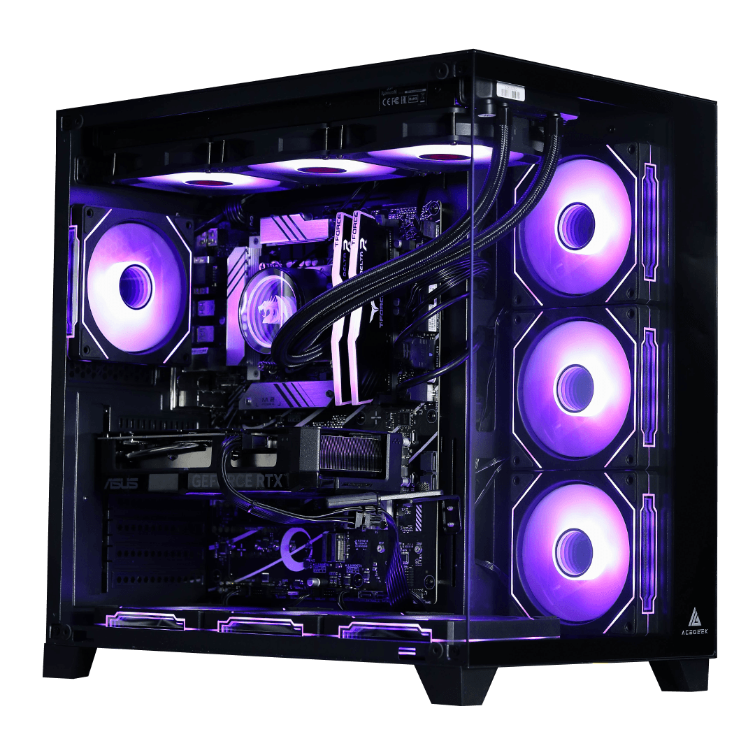 Nanotech Mercury Gaming PC - Ryzen 7 7800X3D, RTX 4060 8GB, 64GB (2x32) DDR5 4800Mhz RAM, 750W PSU, B760 Motherboard, W11 Pro - product view 2 of 6