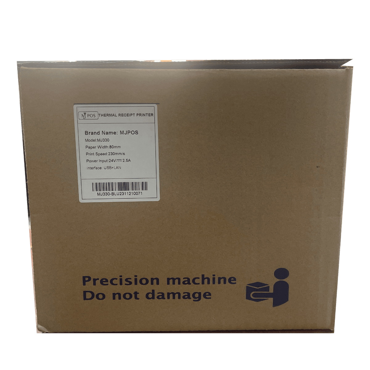 MJPOS Thermal Receipt Printer, Print Speeds Up To 230 mm/sec, USB +  LAN Interfaces, 72mm Printing Area, Partial Auto Cutter, Black | MJ330 - product view 3 of 3